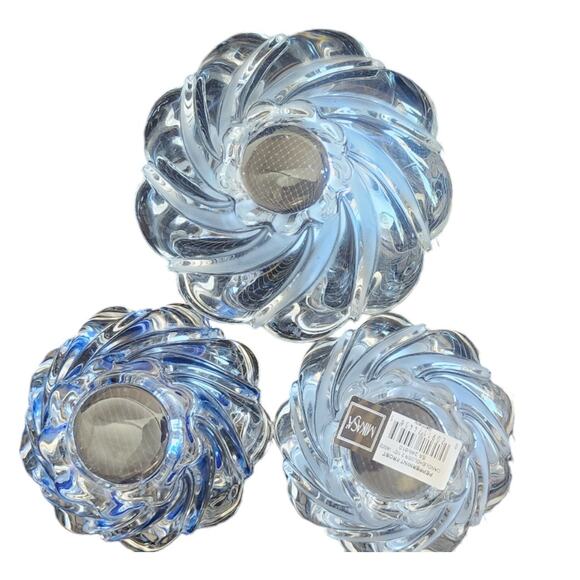 2 Vintage Mikasa Heavy Glass Votive Tealight Candle Holders and 1 Candy Dish - Picture 3 of 7